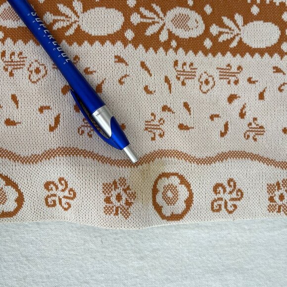 Vintage 1960s Short Sleeve Pineapple Floral Knee Length Shift Dress Zip Women M - Picture 5 of 8